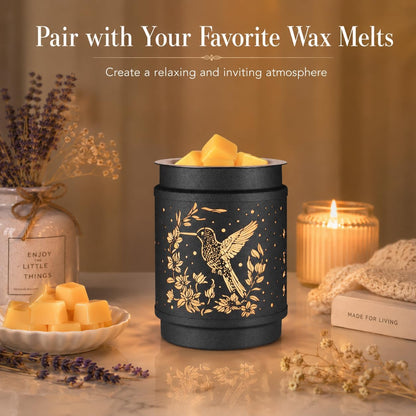 kobodon Wax Melt Warmer Metal Wax Warmer for Scented Wax Electric Fragrance Candle Oil Burner 2 in 1 Wax Melts as Gifts for Moms Grandma Women Girls(Sunflower)