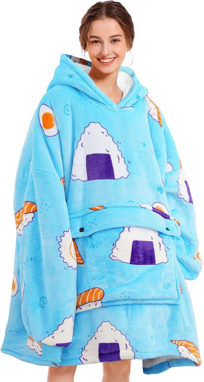 Narecte Cozy Oversized Blanket Hoodie Wearable Blanket Adults Soft Hooded Blanket Hoodie Birthday Gifts for Women Christmas - Colors A