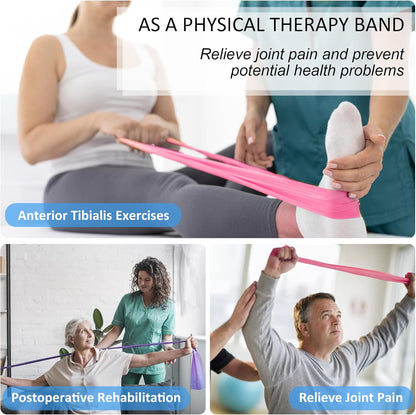Resistance Bands for Physical Therapy, Bands for Working Out, Latex Free Elastic and Exercise Bands Set for Stretching, Suitable for Rehab, Yoga, Pilates, Gym, Home Exercise