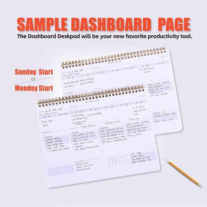 Sunday Start Weekly Planner with Habit Tracker - 8.5×11" Professional Productivity Tools to Organize Your Daily Tasks, Goals, Projects - Dashboard Desk Pad - ADHD To-Do List Notepad