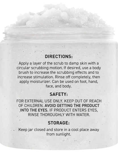 Brooklyn Botany Coconut Milk Body Scrub - Moisturizing and Exfoliating Body, Face, Hand, Foot Scrub - Fights Stretch Marks, Fine Lines, Wrinkles - Great Gifts for Women & Men - 10 oz