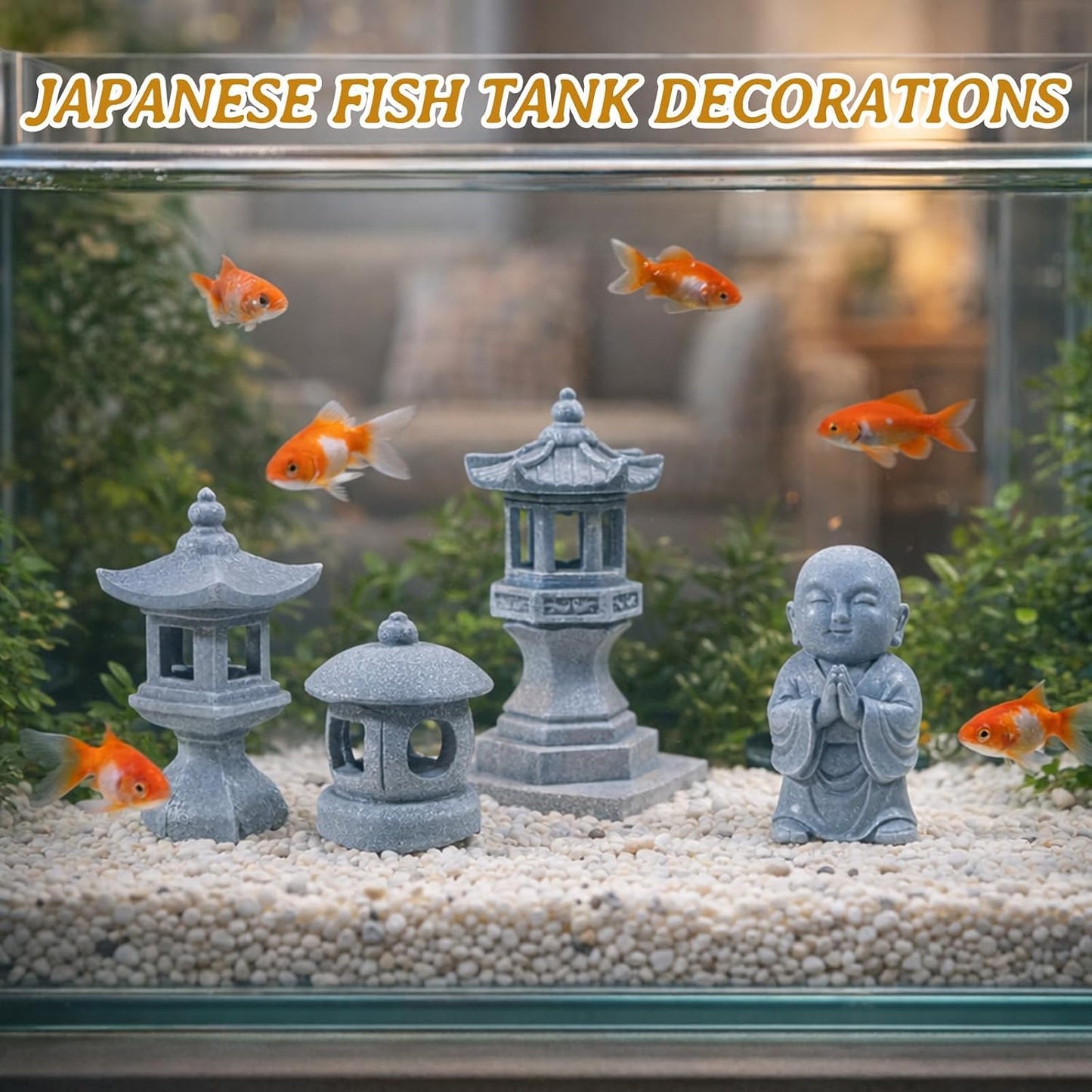 Exasinine Mini Pagoda Garden Statue, Japanese Style Pagoda Lantern Figurines Japanese Garden Decor for Zen Garden, Aquarium Landscape, Micro Yard & Meditation Space Decoration