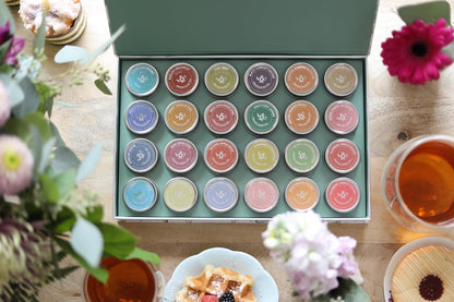 Teabloom Exceptional Organic & Kosher Certified Loose Leaf Tea Chest, World's Largest Tea Collection with 24 Varieties of Black, Green, White, Oolong, and Herbal Teas