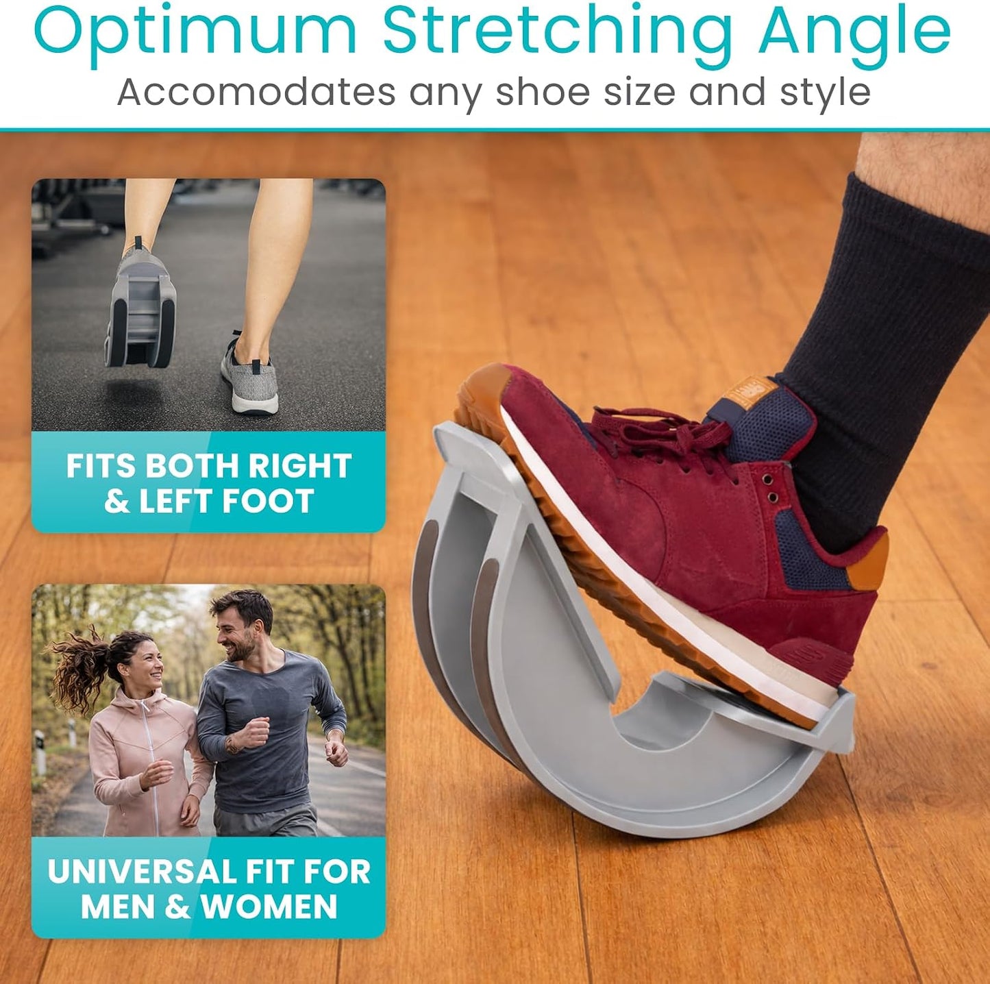 Vive Foot Rocker - Calf Stretcher for Achilles Tendinitis, Heel, Feet, Shin Splint, Plantar Fasciitis Pain Relief - Stretches Strained Leg Muscle - Ankle Wedge Stretch Improves Flexibility (Standard)