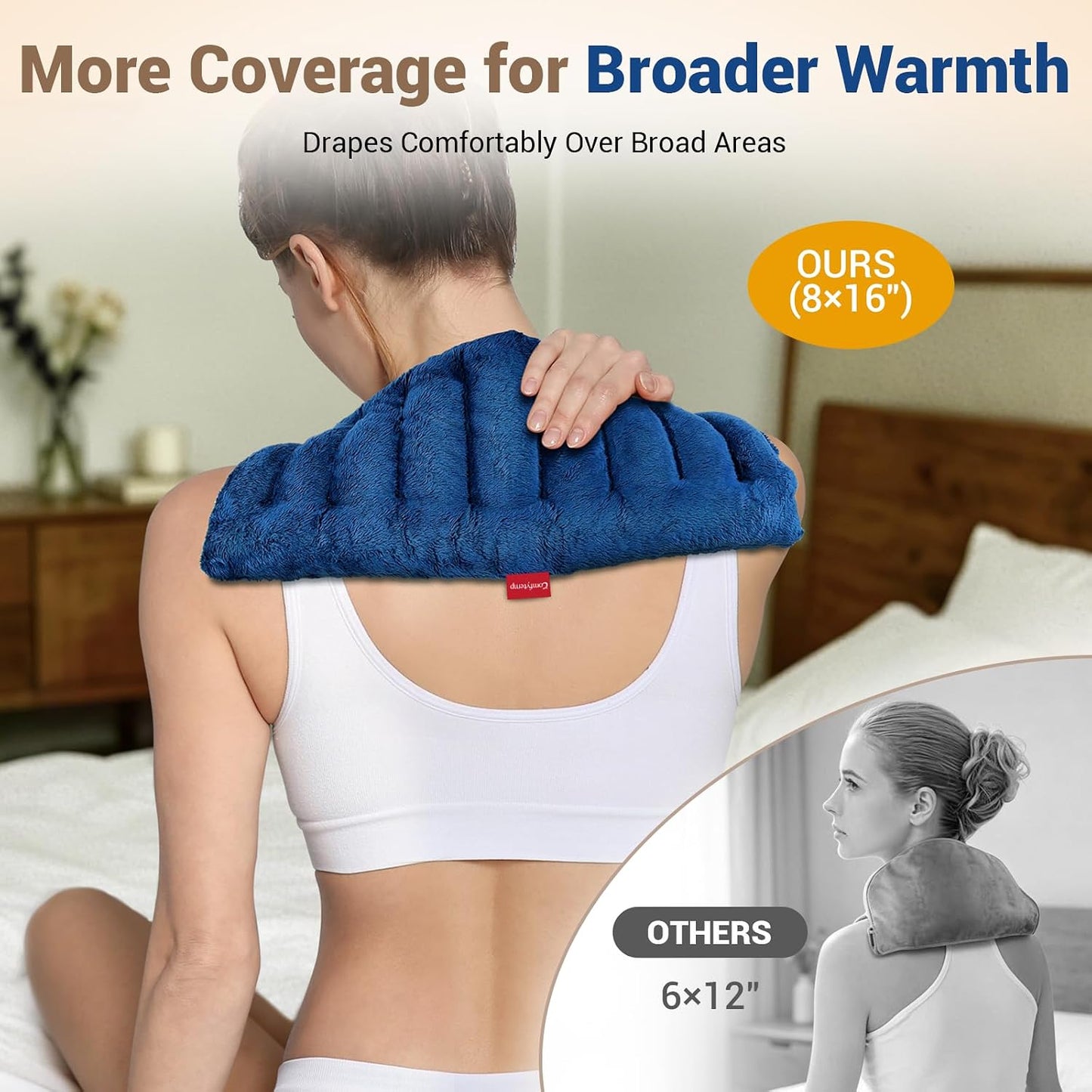 Comfytemp Large Microwave Heating Pad for Sciatica, Back Pain Relief, Period Cramps, FSA Eligible HSA, Fathers Day Dad Men Gift,12"x22" 3.6LB Moist Microwavable Heating Pads, Warm Compress Women Gift