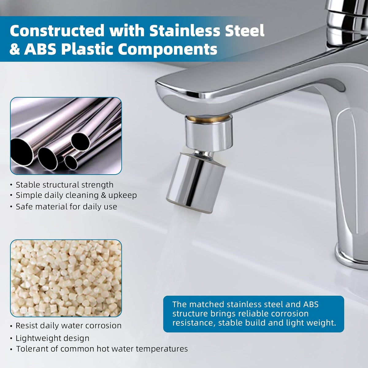 Hibbent NSF/ANSI/CAN 61 & cUPC Certified Faucet Aerator, Chrome