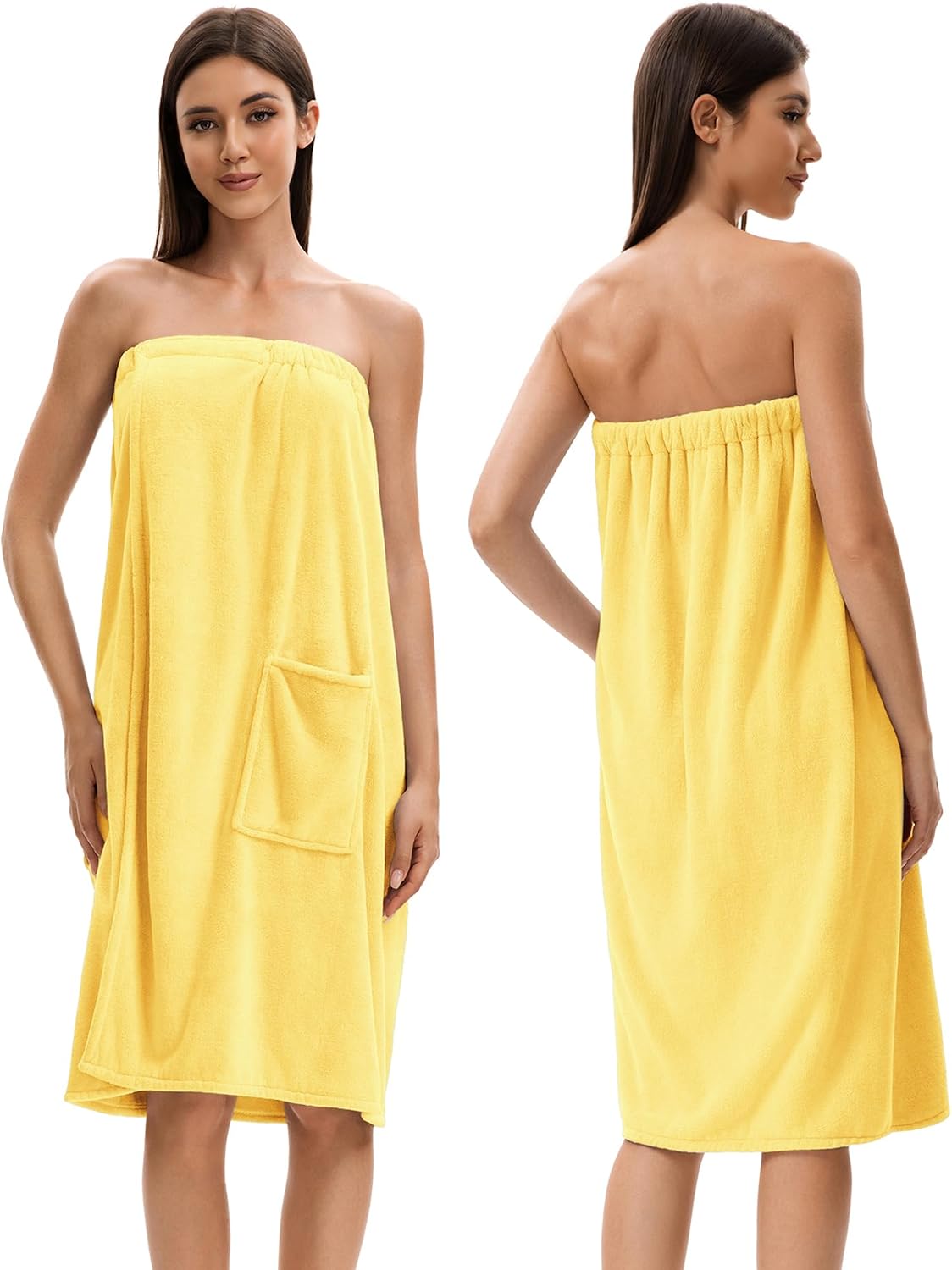 Towel Wrap For Women After Shower，Plush Bath Robe Female，Sauna Spa Wrap Around Towels With Pockets