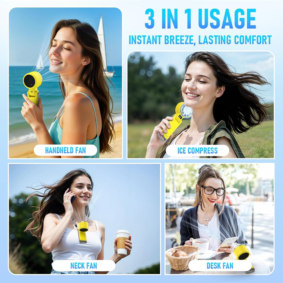 PlayHot Portable Handheld Cooling Fan, Travel Essentials, Gifts for Women
