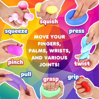 24 Pack Slow Rise Stress Balls, 2.5" Full Size Squishy Balls, Soft Stretchy Sensory Fidget Toys for Adults Kids, Classroom Rewards, Prize Box Toys, Office Stress Toys & Gifts
