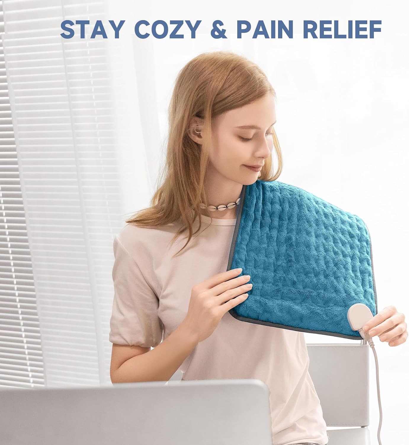 Heating Pad for Back, Neck, and Shoulder Pain Relief, Electric Heat Pad with 6 Heat Levels, Moist Heat Option, Auto Shut-Off, Birthday Christmas Gifts for Women Men Mom Dad Grandma, Gifts for her