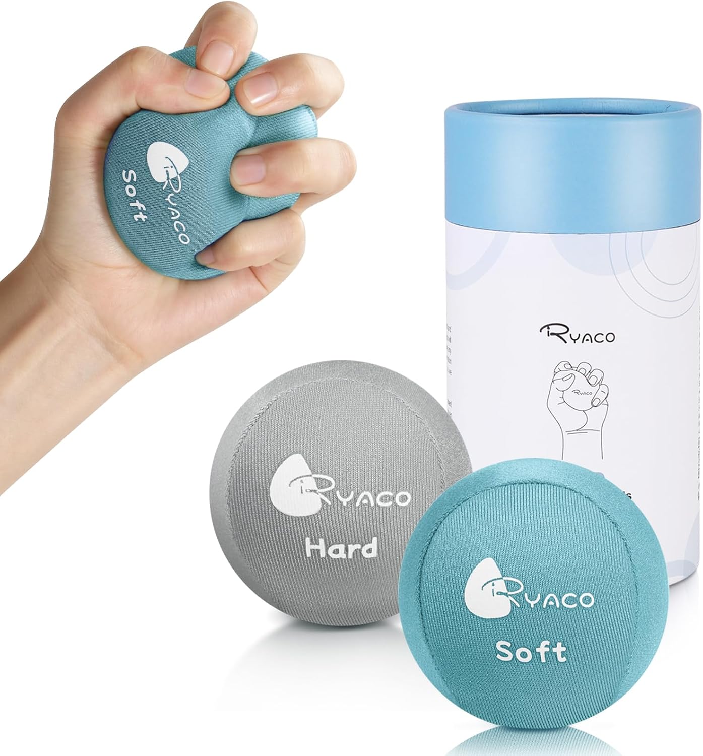 Ryaco Stress Balls for Adults, Balls for Hand Therapy, Relief Anxiety Stress Ball, Physical Therapy Fidget Stress Ball, Hand Exercise Ball for Grip Strength, Tri-Density Stress Balls