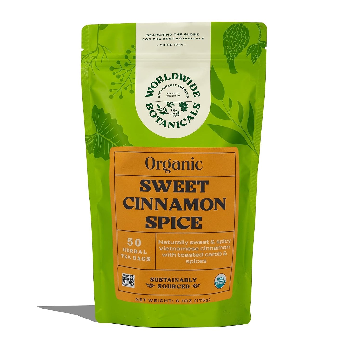 Worldwide Botanicals Organic Lemon Balm Tea, 25 Tea Bags - 50% more herbs with 2.25g per teabag - 100% Pure Lemon Balm Leaves, Kosher
