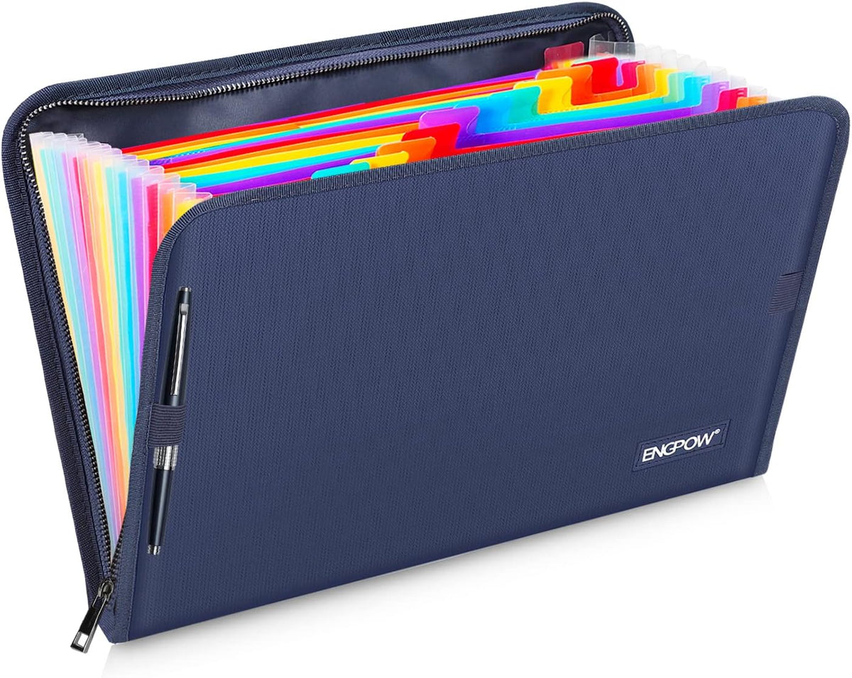 ENGPOW Expanding File Folder,Fireproof 13 Pockets Document Organizer Bag