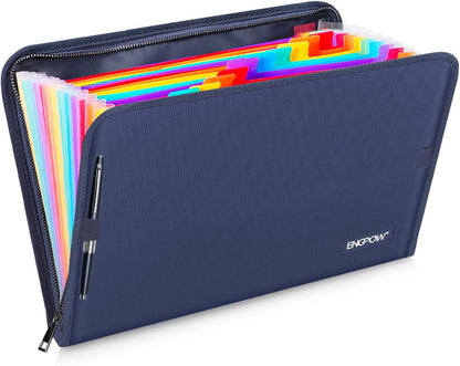 ENGPOW Expanding File Folder,Fireproof 13 Pockets Document Organizer Bag