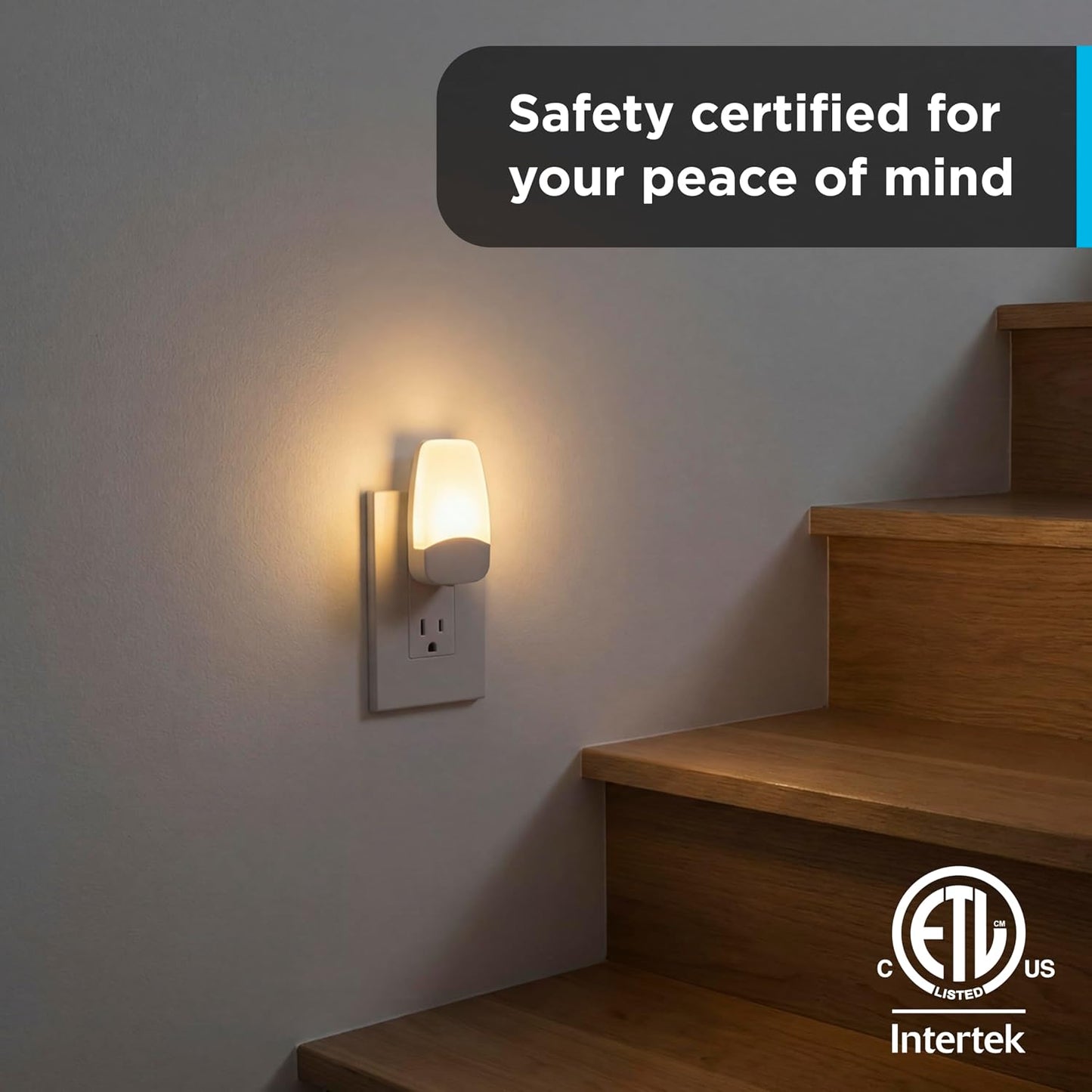 GE Sleeplite Night Lights Plug Into Wall, Dusk to Dawn Sensor, Ambient Lighting, Sleep Aid, Bathroom Decor, LED Lights for Bedroom, Apartment Essentials, Smart Home,86153, Amber, 4 Pack