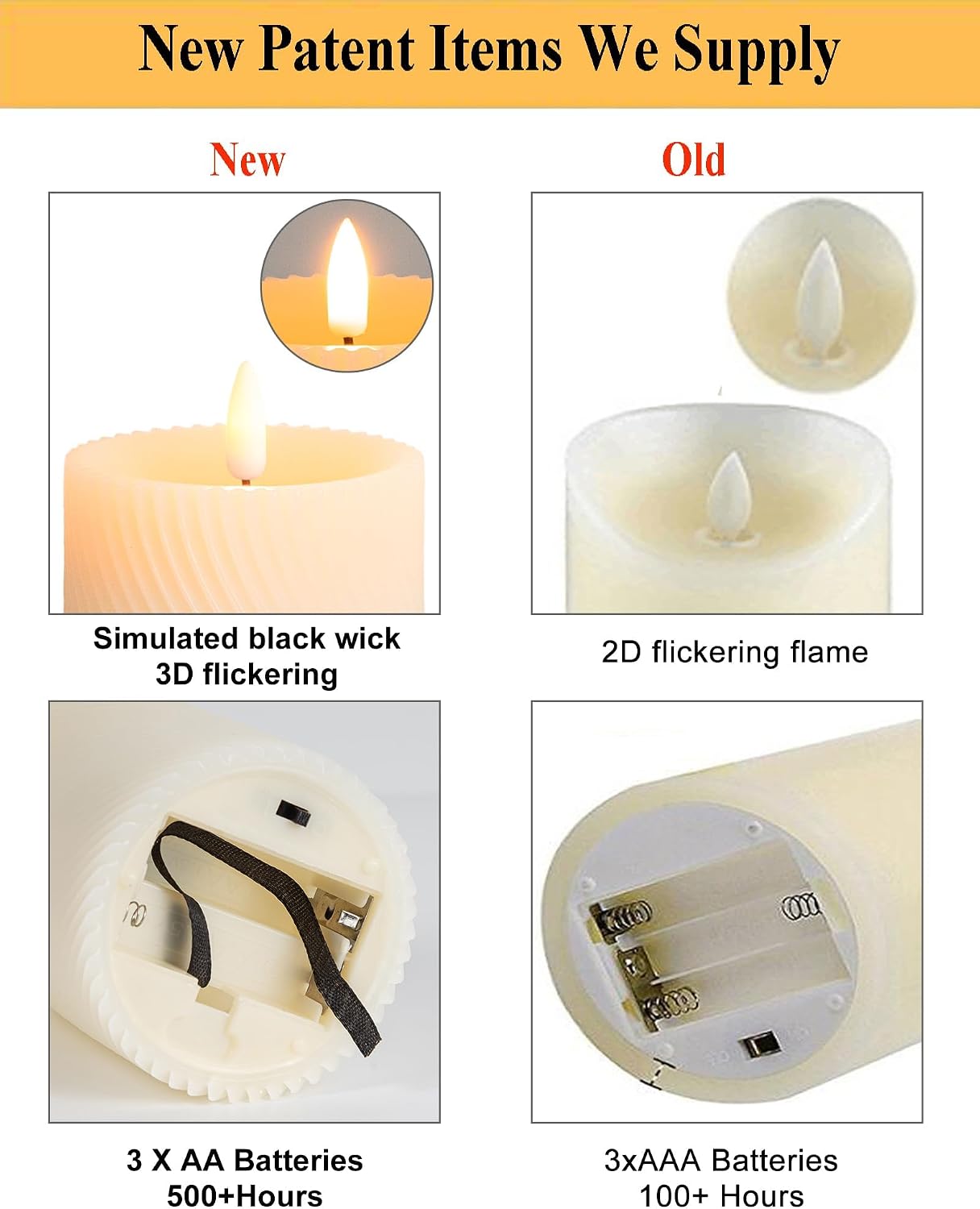 ANGELLOONG Flickering Flameless Candles, Realistic Battery Operated Candles with Remote and Timer, Set of 3 LED Candles for Fall Room Home Wedding Decor Centerpieces Table Party Christmas Decorations