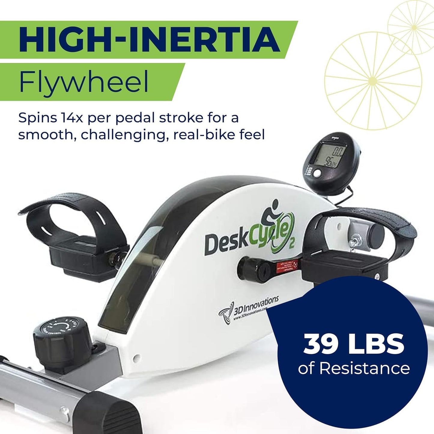 DeskCycle Under Desk Bike Pedal Exerciser - Stationary Bikes for Home & Office - Standard and Adjustable Height Versions