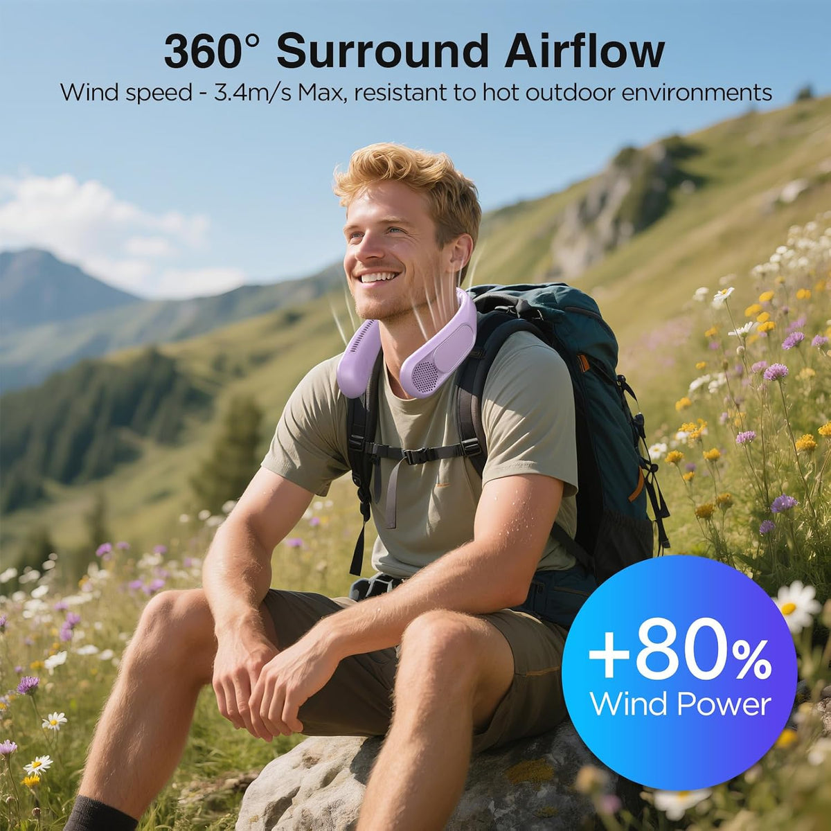Hotsales Neck Fan, Bladeless Fan That Blows Cold Air, Portable Rechargeable