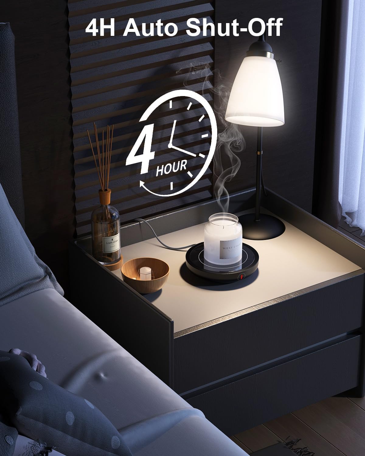 SWEETFULL Coffee Mug Warmer, Electric Cup Warmer for Desk - Wood