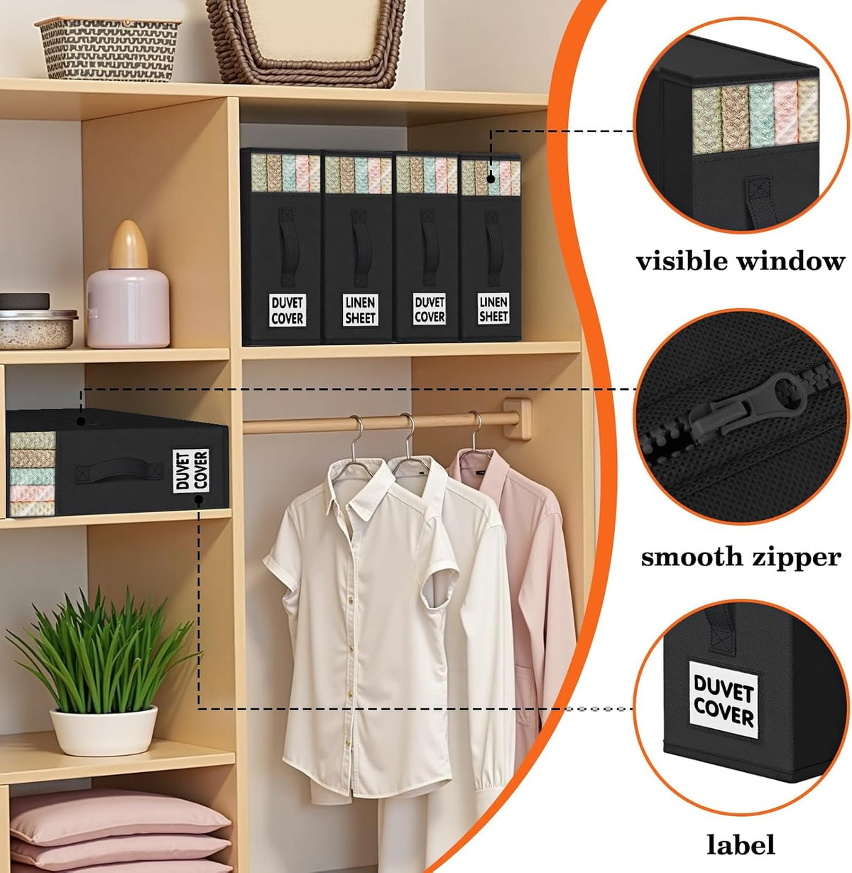 WOWBOX Bed Sheet Organizers and Storage,Closet Organizer Under Bed Storage