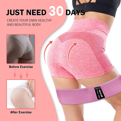 KANGFITER Non-Slip Fabric Resistance Bands for Working Out 3 Levels