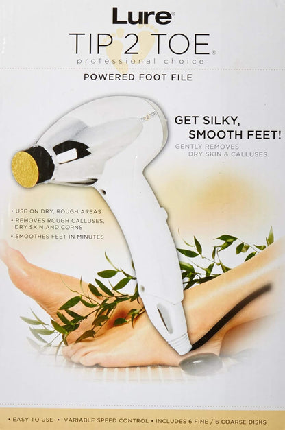Tip2Toe Electric Callus Remover, White & Silver