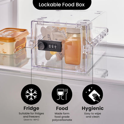 Lockabox Mini™ | Small Lock Box with Combination Lock (Half Letter Sized) | Mini Lockable Box for Small Medicines, Snacks & Mobile Phones | External Size 8.8 x 6.1 x 4.7 Inches (Crystal)