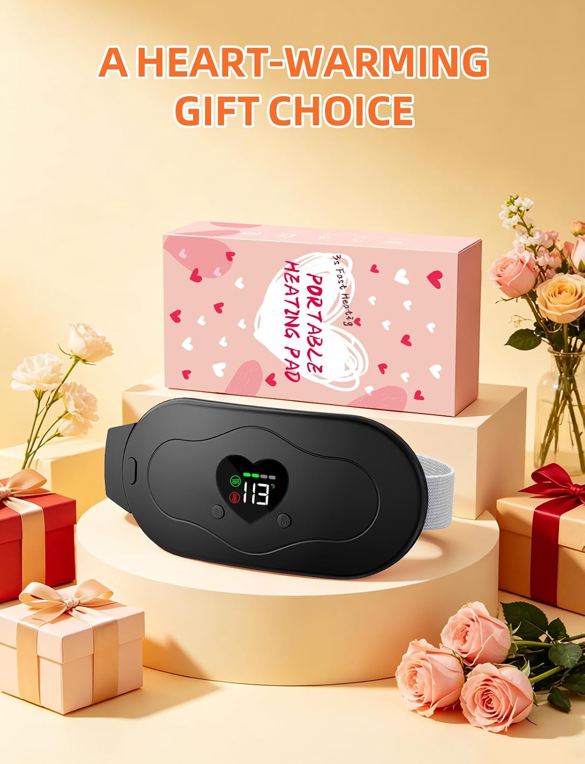 Glyduny Portable Heart Heating Pads, Electric Cordless Heat Pad