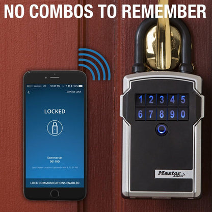 Master Lock Wall Mount Digital Key Lock Box, Bluetooth, iOS Android 5441EC