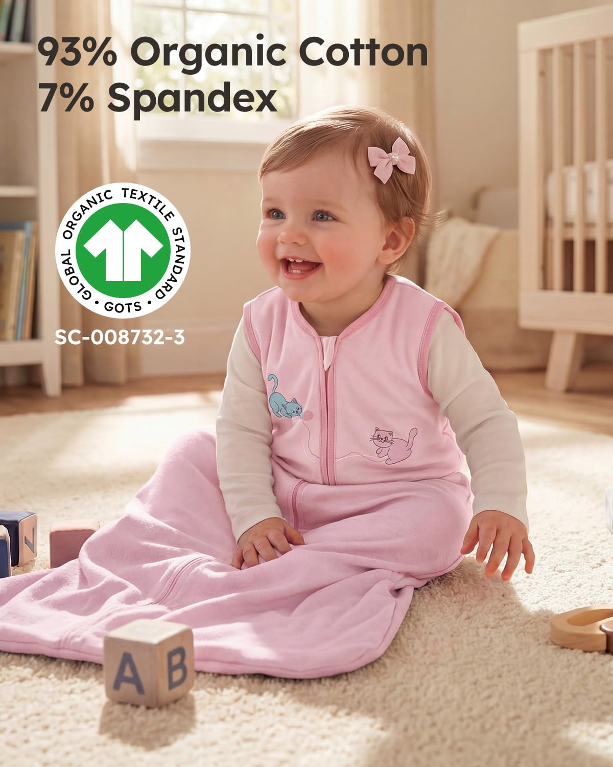 Yoofoss Baby Sleep Sack Baby Wearable Blanket 100% Cotton 2-Way Zipper Toddler Sleeping Sack