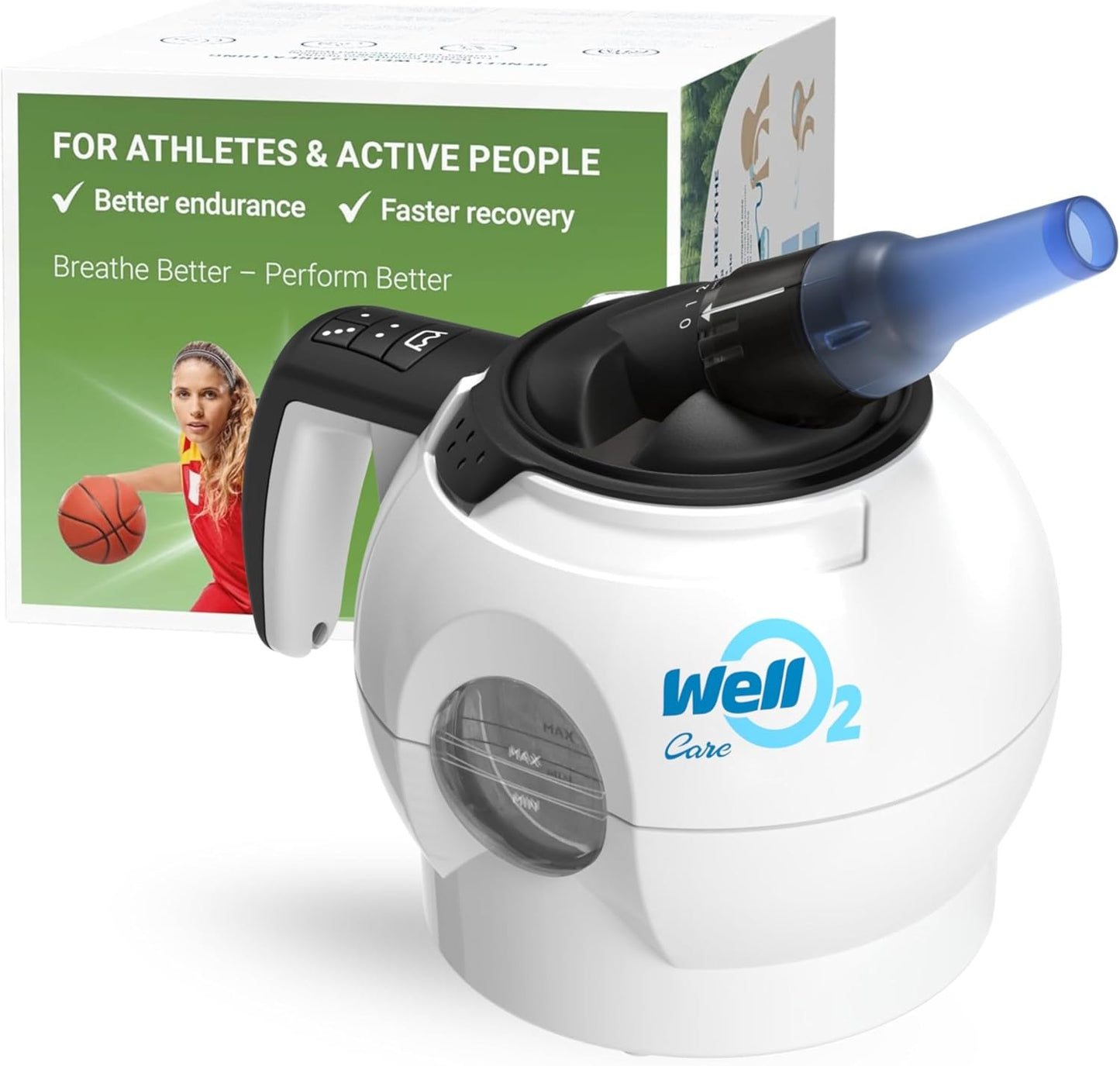 Steam Breathing Trainer for Sports, Athletes & Runners – Adjustable Resistance – Supports Stamina and Athletic Performance