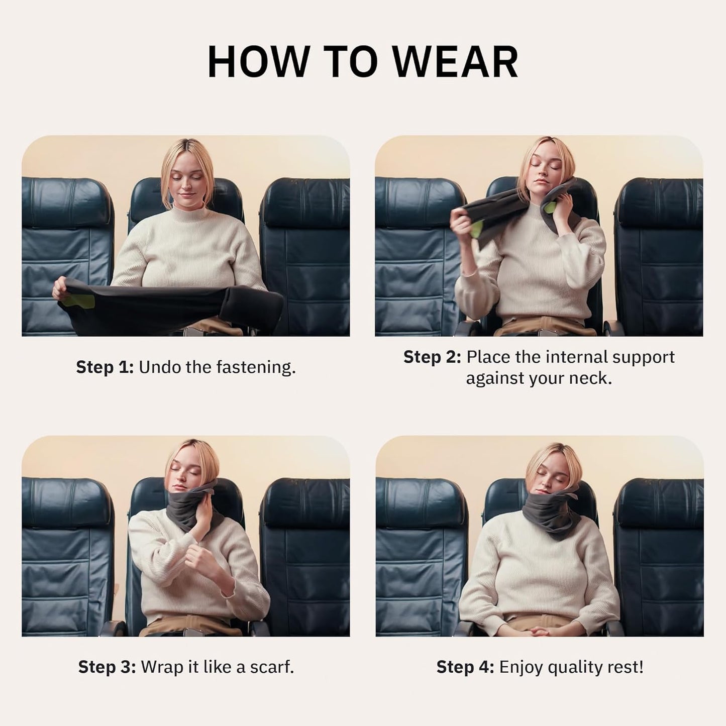 Trtl Pillow - Scientifically Proven Neck Support Travel Pillow for Airplanes - Lightweight and Machine Washable - Ergonomic Design for Traveling on Cars and Trains - Black