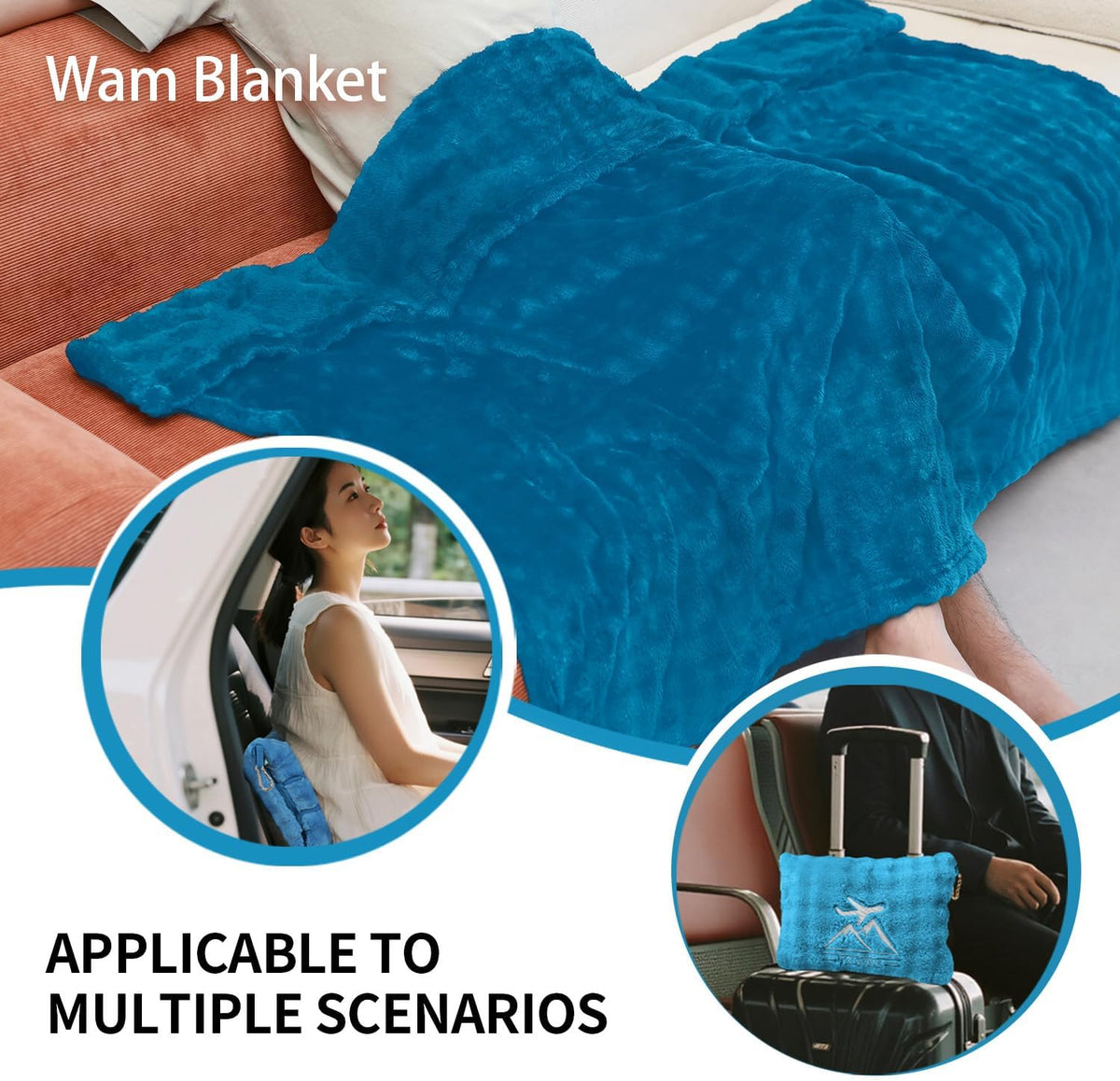 Travel Blanket and Pillow-2-in-1, Ultra-Soft&Compact, Airplane Blanket with Hand Luggage Belt and Backpack Clip,Travelers Accessories Gifts, 61x43 Inches(Pink