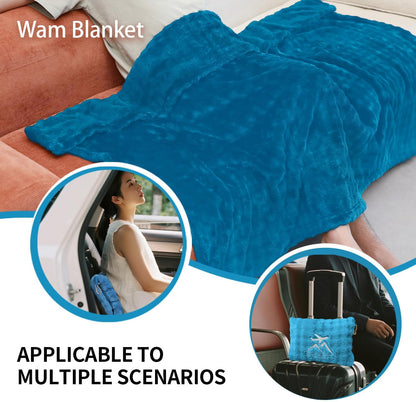 Travel Blanket and Pillow-2-in-1, Ultra-Soft&Compact, Airplane Blanket with Hand Luggage Belt and Backpack Clip,Travelers Accessories Gifts, 61x43 Inches(Pink