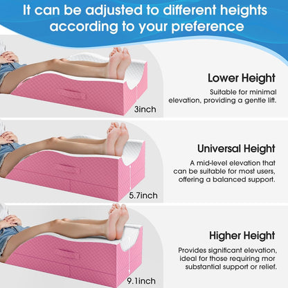 TranquilRelax Elevation Pillows for Leg After Surgery, Memory Foam Adjustable Wedge Pillow for Injury or Rest, Ankle Pillow for Sleeping Blood Circulation, Grey/Single Leg