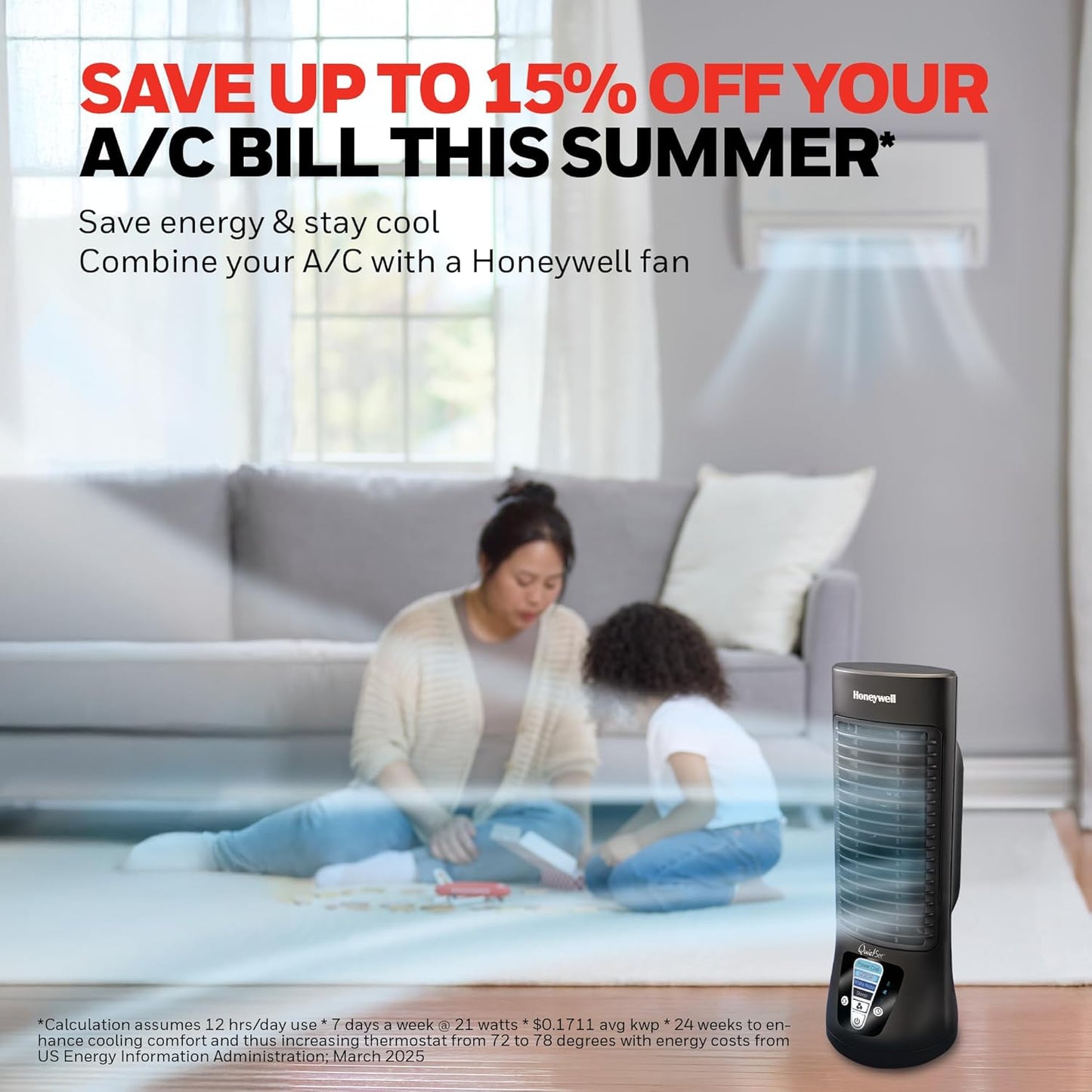 Honeywell QuietSet Personal Table Fan, Oscillating Personal Desk Fan For Bedroom with Quiet Operation, 4 Levels of Power and Sound, Black, HTF210B