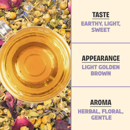 BREWIX, Valerian Comfort Tea for Sleep and Relaxation (40+ Cups, 2.82oz/80g) Caffeine-Free and Calming for Bedtime | Valerian Root, Chamomile & Lavender | Perfect Wellness Sleep