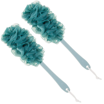 Back Scrubber for Shower, Loofah Long Handle Bath Body Brush, Soft Nylon Mesh Sponge On a Stick for Shower Men Women Kids Elderly, Exfoliating Scrub Cleaning Luffa for All Kinds of Skin(Blue)
