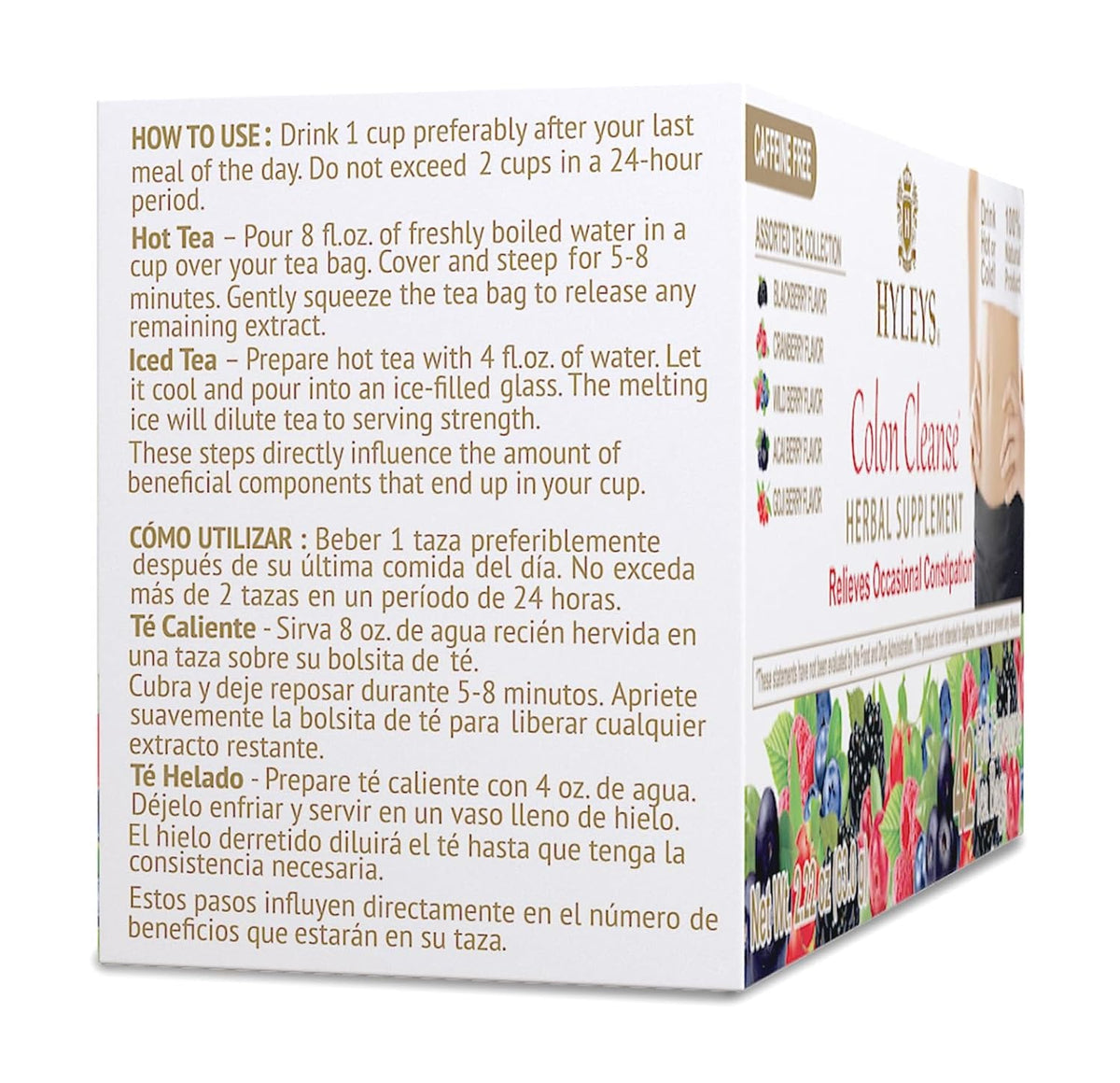 Hyleys Colon Cleanse Tea, Assorted, 42 Individually Wrapped Herbal Tea Bags