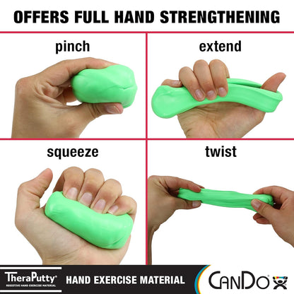 CanDo Theraputty Plus Hand Exercise Putty for Rehabilitation, Exercises, Hand Therapy, Hand Strengthening, Stress Relief - Yellow 4 oz X-Soft