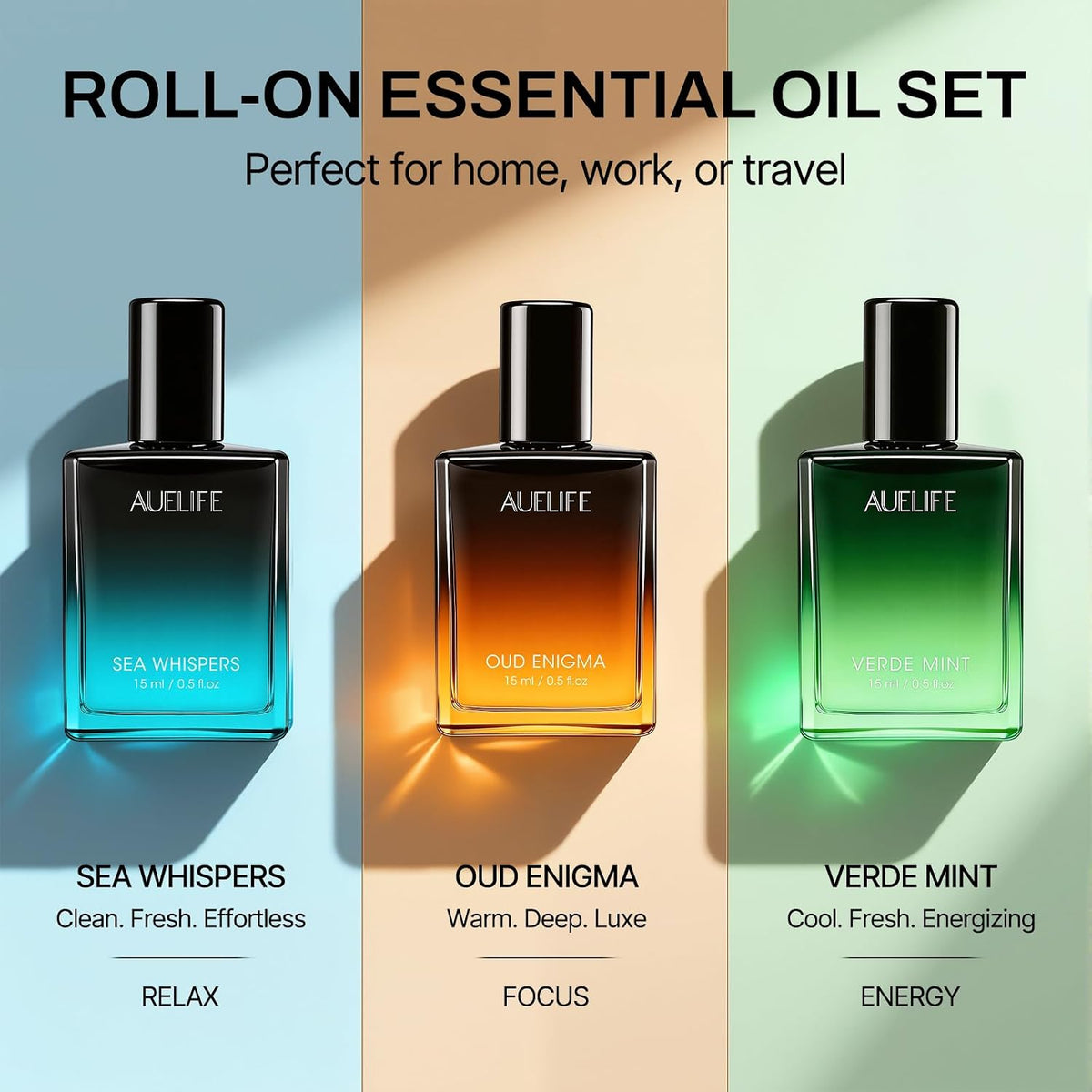 Auelife Men Essential Oils Set for Diffusers for Home, 6x10ml Scented Oil