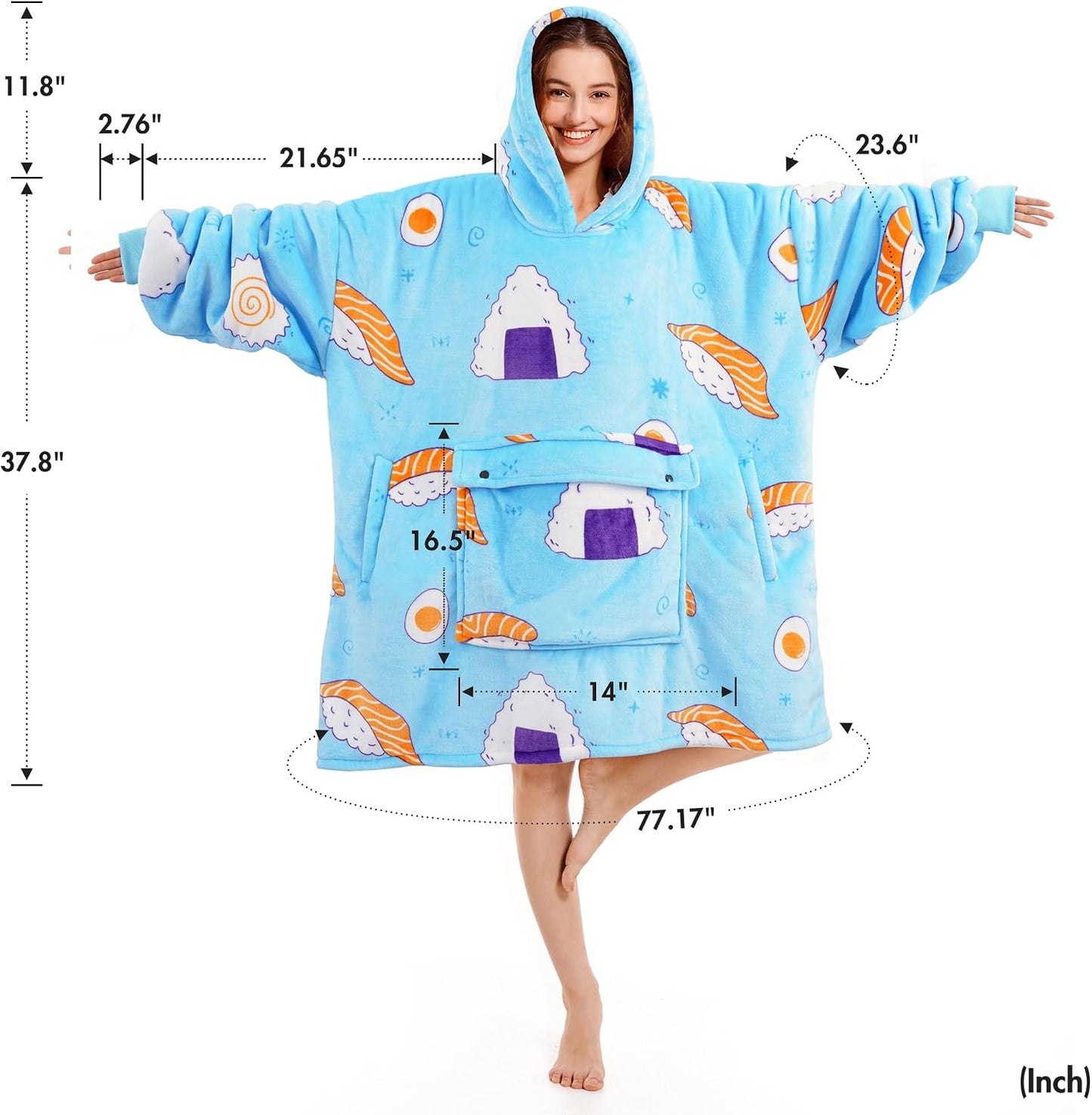 Narecte Cozy Oversized Blanket Hoodie Wearable Blanket Adults Soft Hooded Blanket Hoodie Birthday Gifts for Women Christmas - Colors A