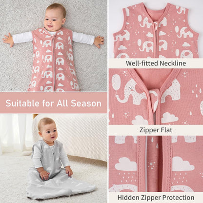 Yoofoss Baby Sleep Sack Baby Wearable Blanket 100% Cotton 2-Way Zipper Toddler Sleeping Sack