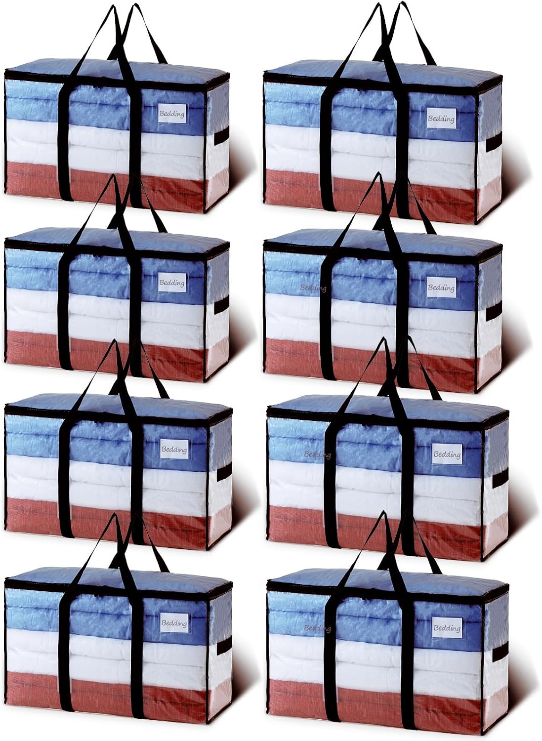 TAILI Blue Extra Large Moving Bags,Storage Bags with Visible Window