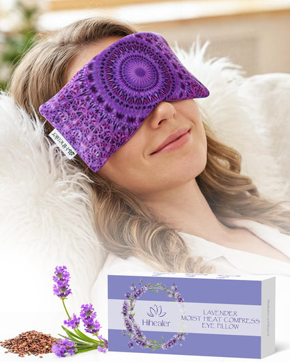 Hihealer Lavender Eye Pillow for Relaxation, Yoga, Sleep, Weighted Eye Mask