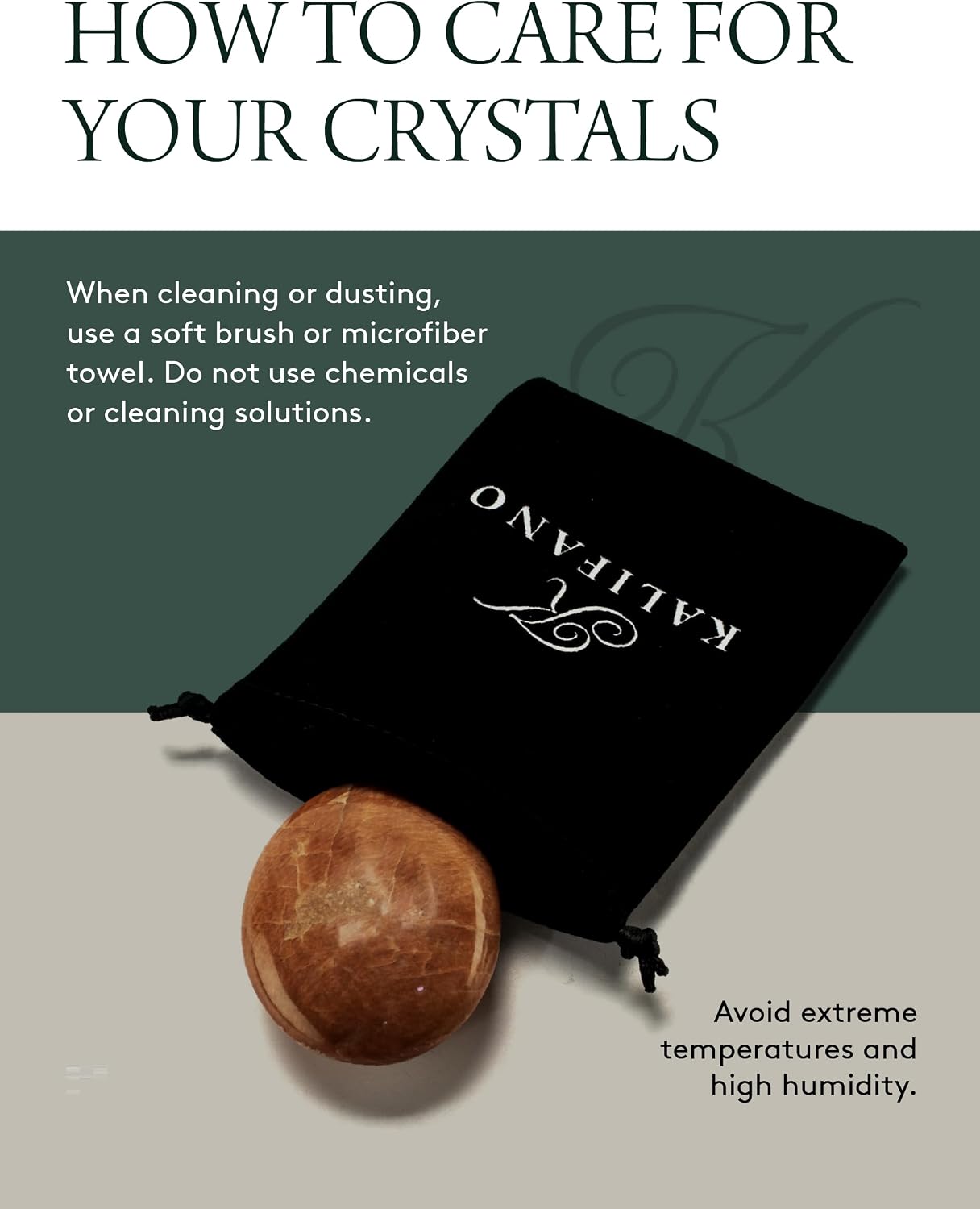KALIFANO Palm Stone with Healing & Calming Effects - AAA+ Grade High Energy Worry Stone with Information Card - Reiki Crystal Used for Courage (Family Owned and Operated)