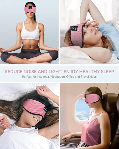 MUSICOZY Sleep Headphones Bluetooth 5.4 Headband Sleeping Eye Mask for Mom Women Men Wireless Music Earbuds Earphones for Side Sleepers Built-in HD Speakers Cool Gadgets Unique Gifts