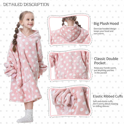 Aemicion Strawberry Blanket Hoodie,Oversized Sherpa Wearable Hooded Blanket,Warm Cozy Sweatshirt Gifts for Women Girls Adult