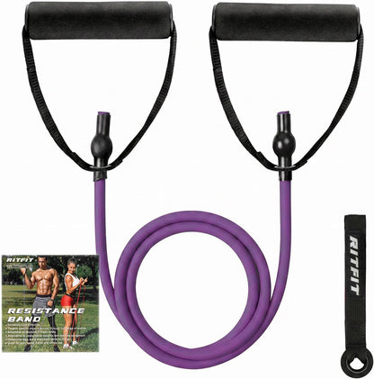 RitFit Single Resistance Bands with Handles Door Anchor for Home Gym