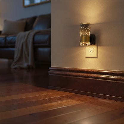 Briignite Night Lights Plug into Wall, Modern LED Night Light Plug in, Dusk to Dawn Sensor,Amber Night Light 0-100LM Adjustable Brightness, Dimmable NightLight for Hallway, Bedroom, Stairway, 2 Pack